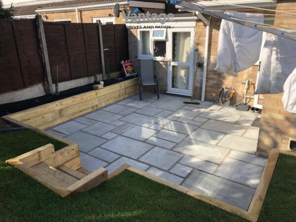 New Patio Installation in Chelmsford With Indian Sandstone