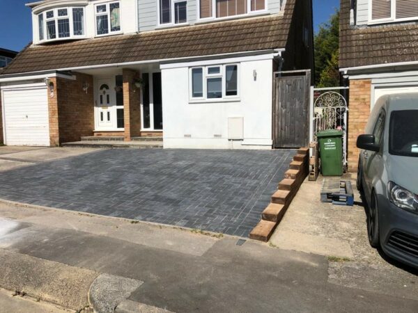 Charcoal Block Paved Driveway in Billericay