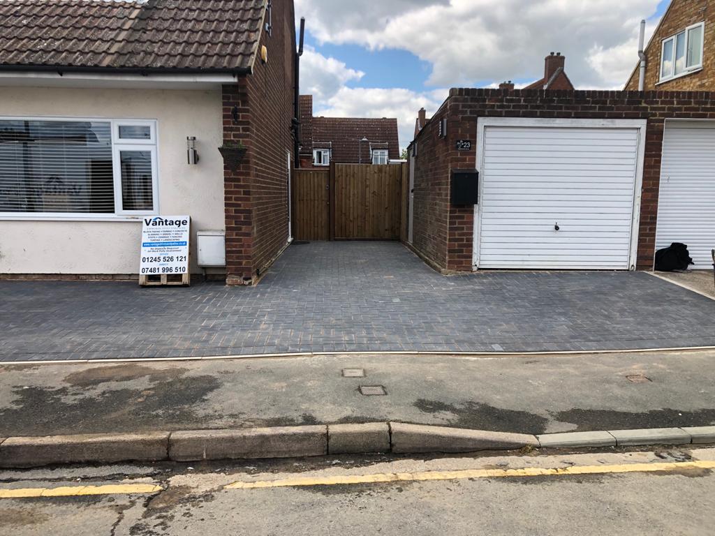 Indian Sandstone Patio and Block Paving Driveway Project in Maldon