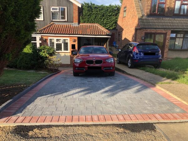 Tegula Block Paved Driveway in Stock, Essex