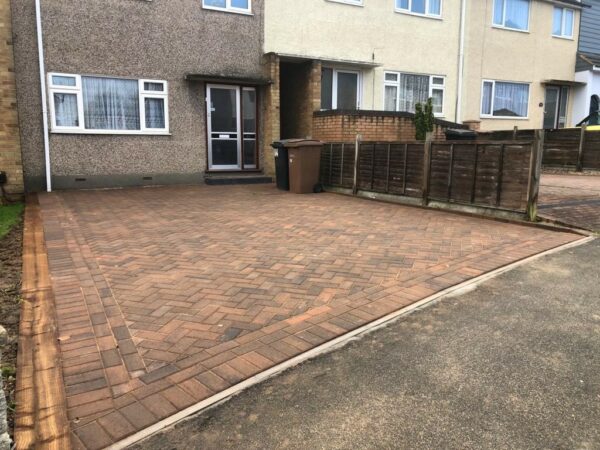 Bracken Driveway with Herringbone Pattern in Chelmsford