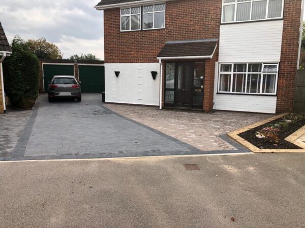 Two Adjacent Paving Driveways in Brentwood
