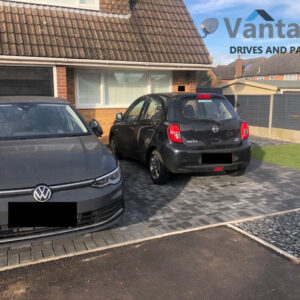 Paved Driveway with New Lawn and Treated Sleepers in Great…