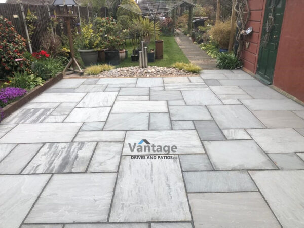 Kandla Grey Indian Sandstone Patio Installation in Chelmsford