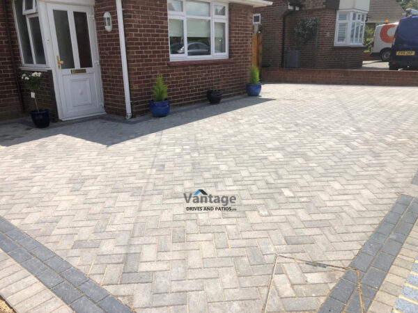 Ash Block Paved Driveway with New Fencing and Brick Walls in Chelmsford
