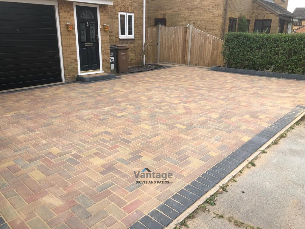 New Paved Driveway with Slabbed Patio in Chelmsford