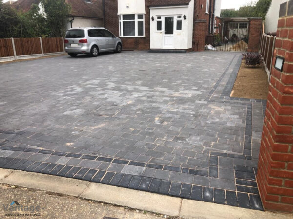 Tegula Paved Driveway with New Fencing and Walling in Chelmsford