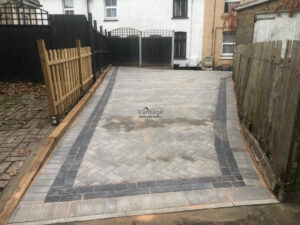 Ash Block Paved Driveway with Charcoal Border in Chelmsford