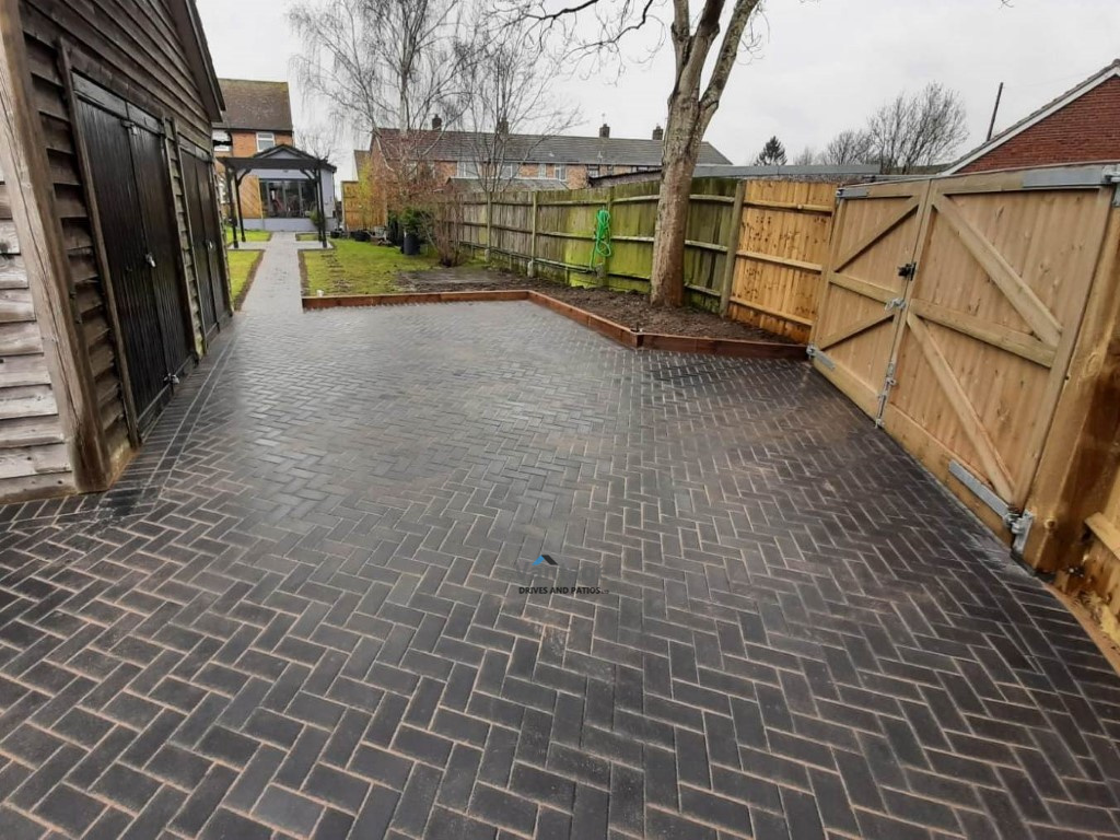 Charcoal Block Paved Driveway, Pathway and Patio in Bishop's Stortford