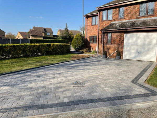Ash and Charcoal Block Paved Driveway in Chelmsford, Essex
