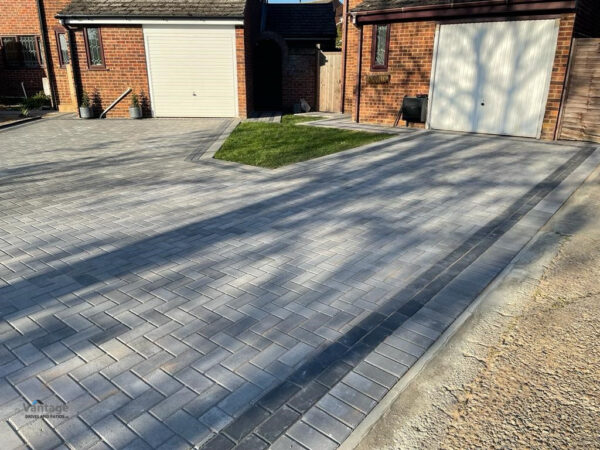 Block Paved Driveway Joined with a Previously Installed Driveway in…