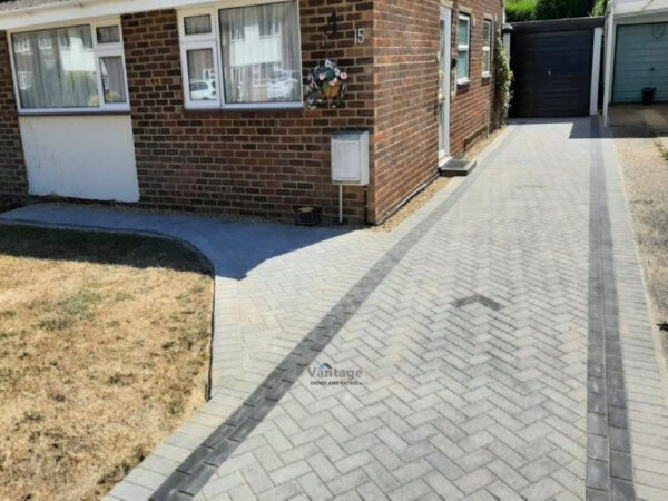 Ash and Charcoal Block Paved Driveway in Braintree, Essex