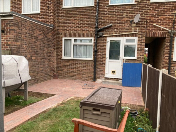 Brindle Block Paved Patio with Pathway in Chelmsford, Essex