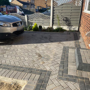 Patio and Driveway with Ash and Charcoal Block Paving in Chelmsford, Essex (8)