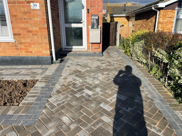 Driveway and Patio with ash Block Paving and Barleystone Borderline in Witham, Essex (5)