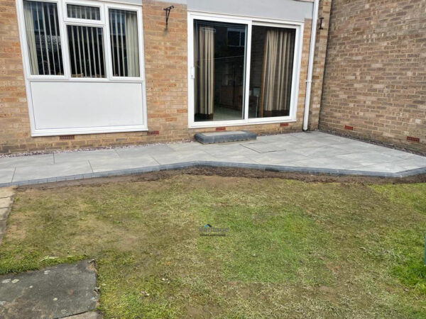Porcelain Slabbed Patio with Bull-Nose Kerbing in Chelmsford, Essex