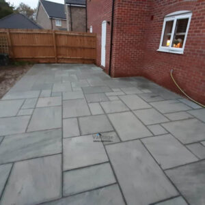 Patio with Kandla Grey Sandstone in Colchester