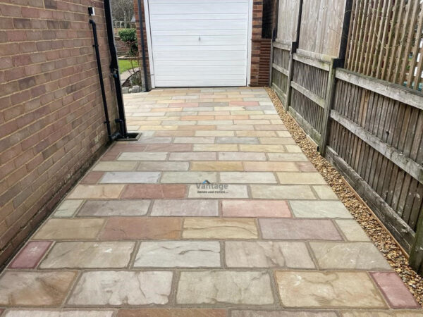 Bracken Block Paved Driveway with Gravel and Indian Sandstone Slabbed Patio in Chelmsford, Essex (12)