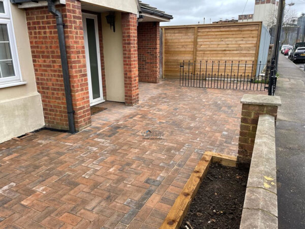 Bracken Block Paved Driveway with Sleepers in Witham, Essex (7)