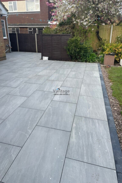 Porcelain Tiled Patio with New Bull-Nose Step in Chelmsford, Essex