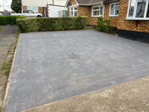 Driveway with Carbon Tegula Paving in Witham, Essex