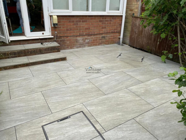Porcelain Tiled Patio with Steps in Chelmsford