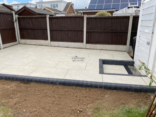 Raised Patio with Porcelain Slabs in Witham, Essex