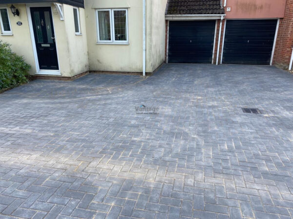 Charcoal Block Paved Cul-de-Sac in Witham, Essex