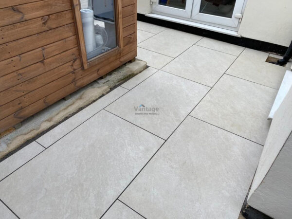 Patio with Hammerstone Slabs in Brentwood, Essex