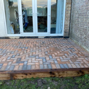 Raised Patio with Bracken Block Paving in Maldon, Essex