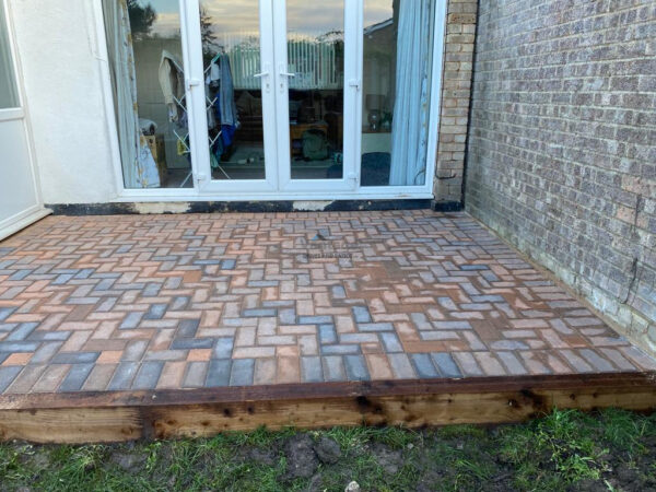 Raised Patio with Bracken Block Paving in Maldon, Essex